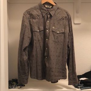 Gray button down. Size L.